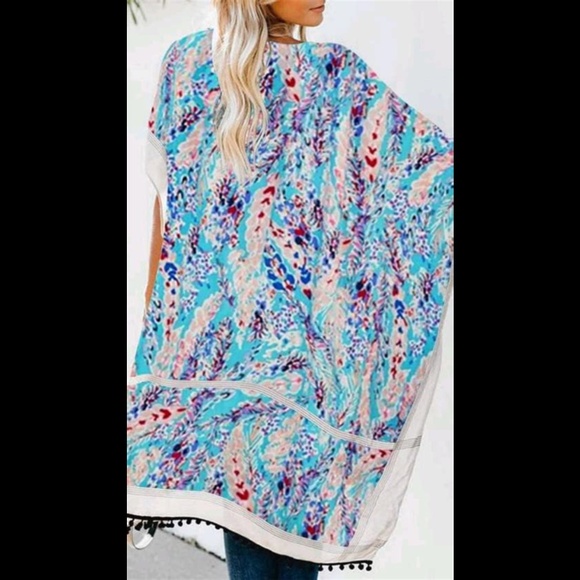 Women’s Long Kimono Cardigan Swimsuit Cover Up - Picture 2 of 6